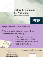21st Century Literature in The Philippines: By: Andrea Karylle E. Balalio