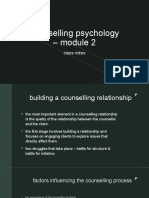Counselling Psychology - Module 2: Class Notes
