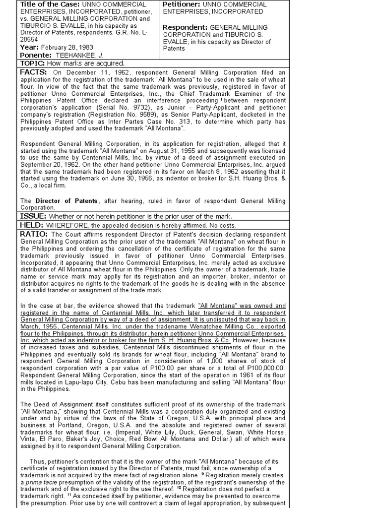 Facts Teehankee, J PDF Trademark United States Patent And