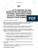 G1 - A Guide To Writing Aim, Objectives SFS, and Structuring Coursework, v6, 15-9-22