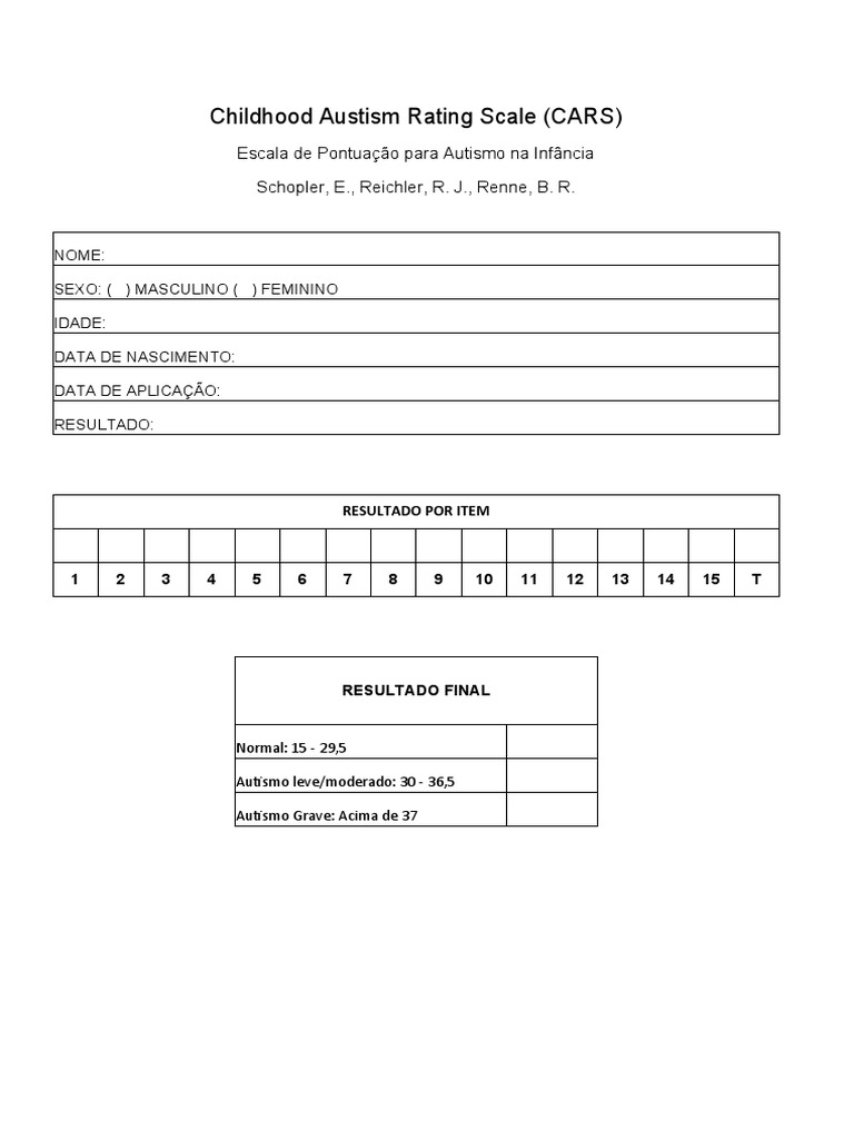 Correção Escala CARS | PDF