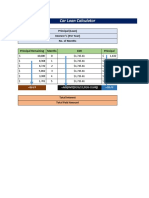 Car Loan Calculator: Principal (Loan) Interest % (Per Year) No. of Months Principal Remaining Months EMI Principal