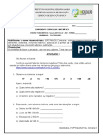 MATEMÁTICA 7º Ano - Semana 3 Atividade 1