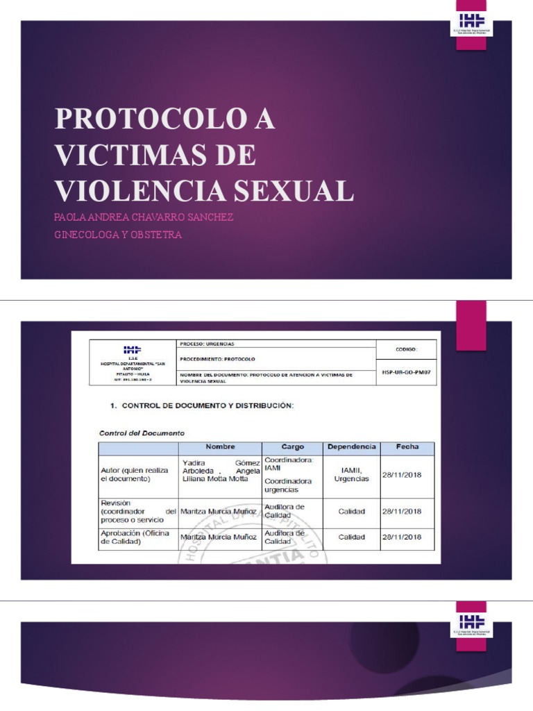 Protocolo de Atención a Víctimas de Violencia Sexual | PDF | Control de ...