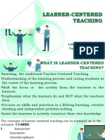 Learner-Centered Teaching: Labang, Romela A. Canalita, Anjie B. BSED-3