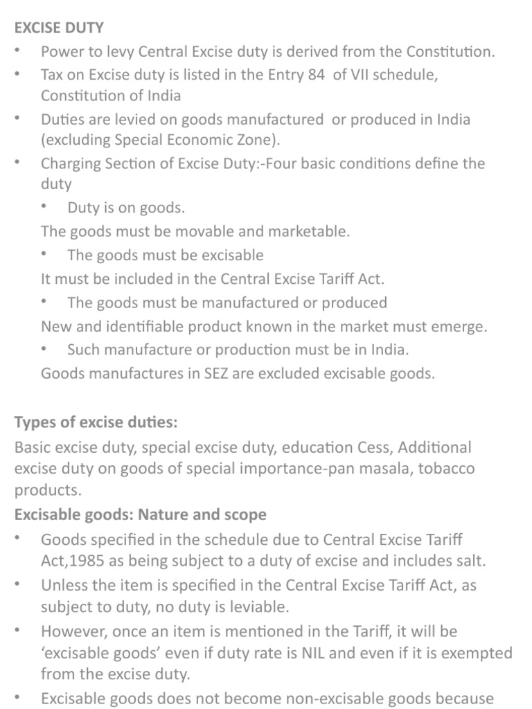 Excise Duty PDF Excise Taxation