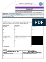 Learning Worksheet No. 1 in Inquiries, Investigation & Immersion