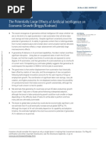 Global Economics Analyst the Potentially Large Effects of Artificial Intelligence on Economic Growth Briggs Kodnani