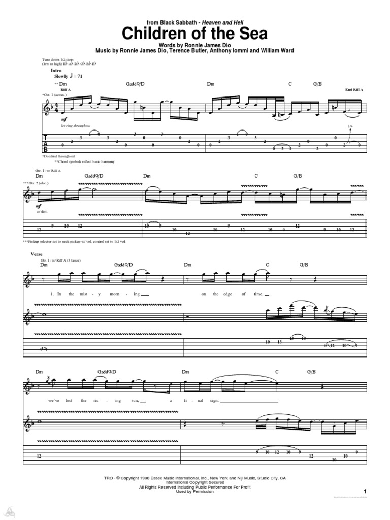 Spartiti Per Chitarra The Best Of Ronnie James Dio Con Tablature - NUOVO