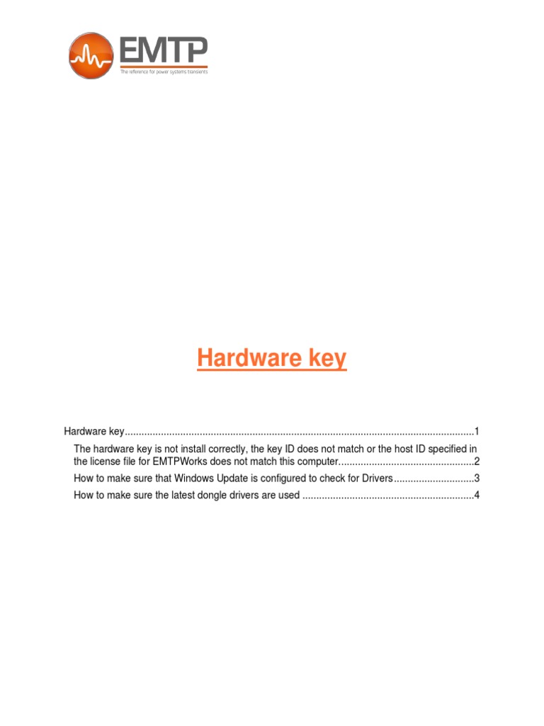Hardware Key FAQ PDF Device Driver Microsoft Windows