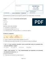 Prova de Matemática com 6 questões sobre sucessões