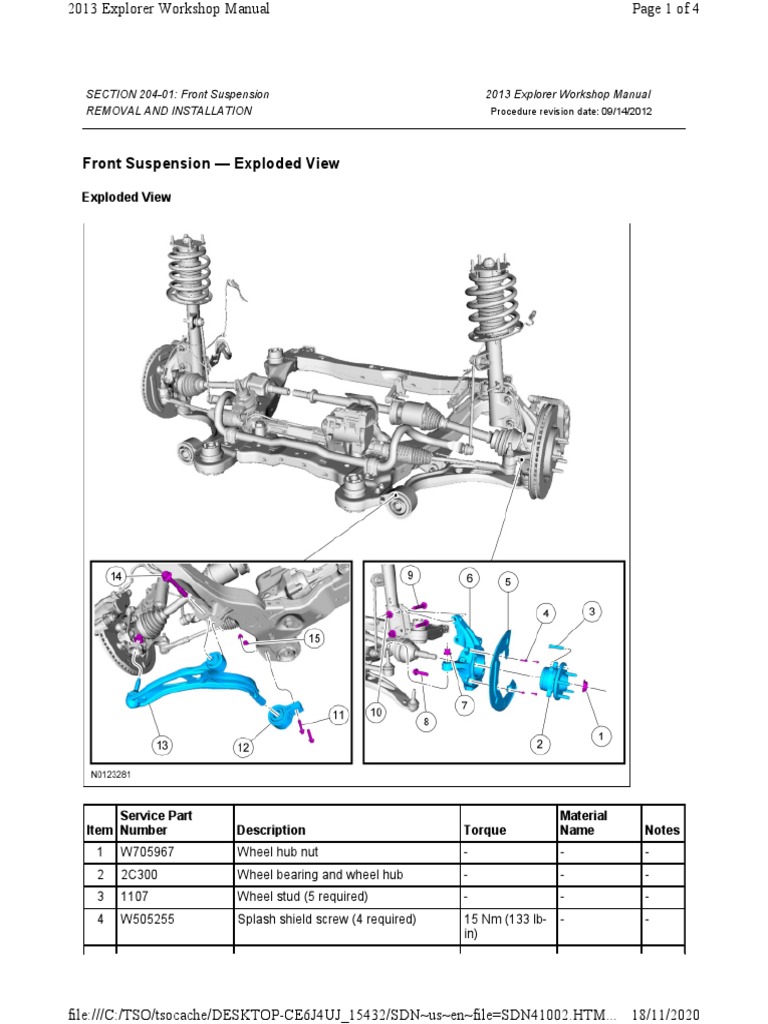 section-204-01-front-suspension-2013-explorer-workshop-manual-removal