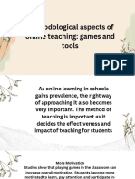 Methodological Aspects of Online Teaching: Games and Tools