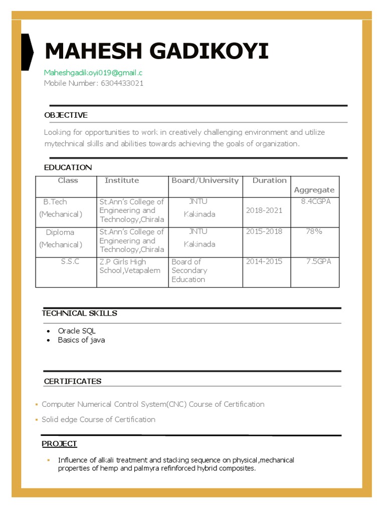 Mahesh Resume | PDF