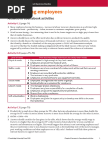 6 Motivating Employees: Answers To Coursebook Activities