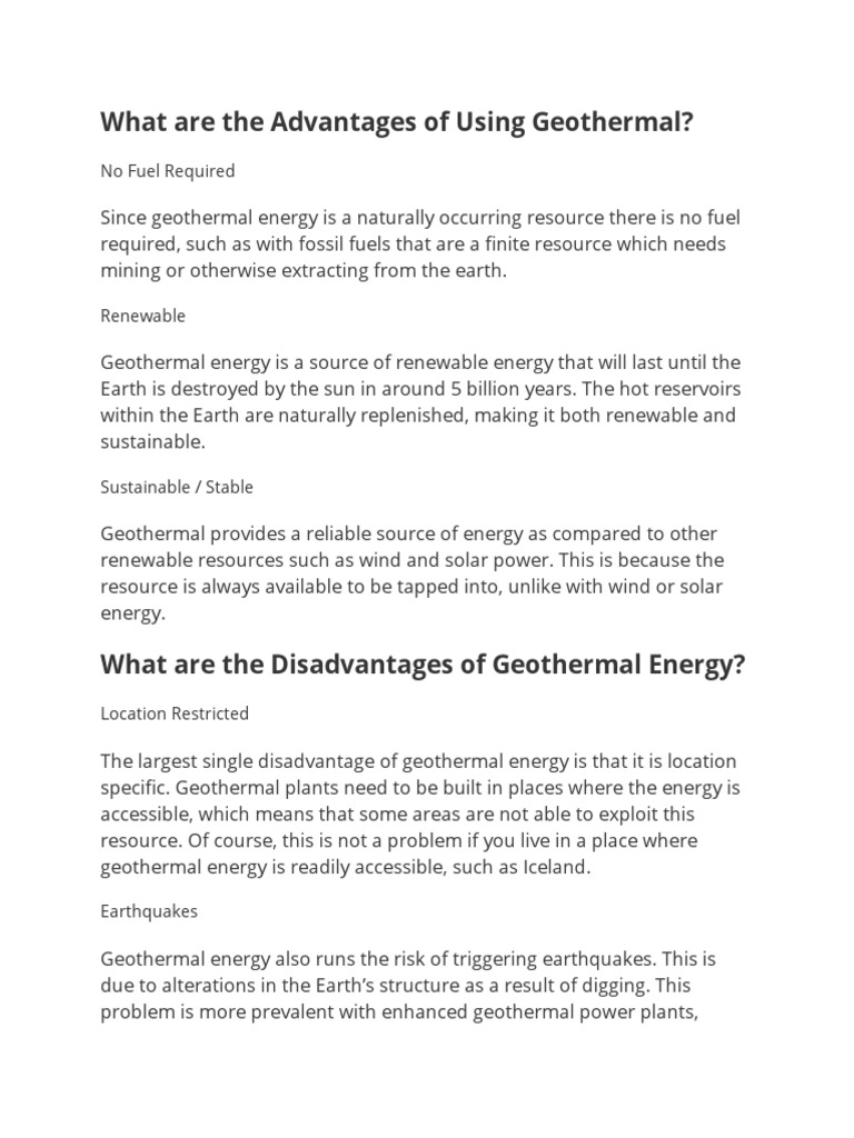 What Are The Advantages of Using Geothermal | PDF