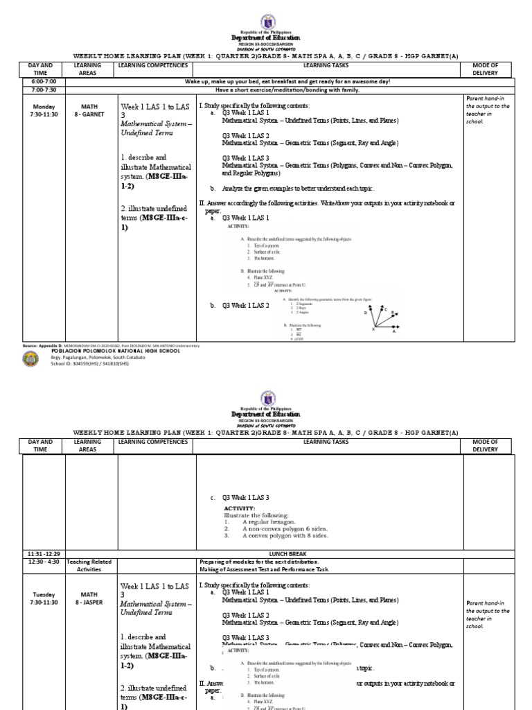 Q3 Week 1 LAS 1 3 | PDF | Mathematics