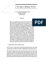 NIPS 1995 Information Through A Spiking Neuron Paper