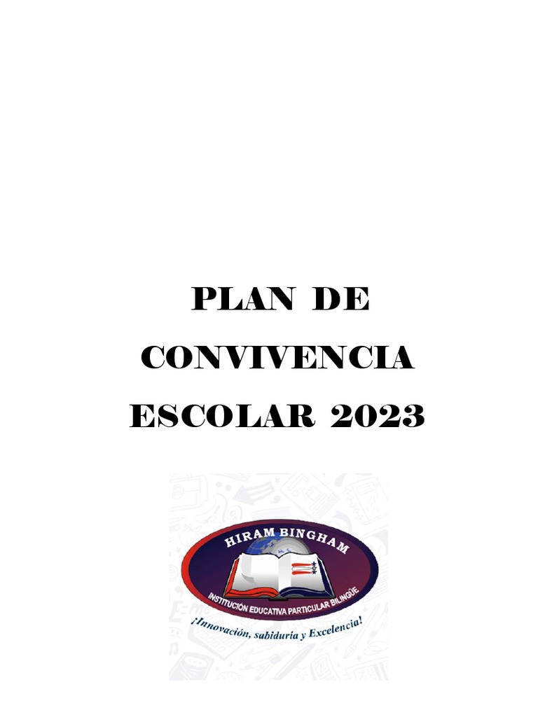 Plan de Convivencia Escolar 2023 | PDF | Violencia
