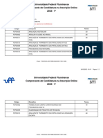 Universidade Federal Fluminense Comprovante de Candidatura Na Inscrição Online 2023 / 1º