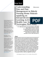 Understanding Pain&nbsp And&nbsp Pain Management in Elderly Nursing Home Patients Applying An Interprofessional Learning Activity in Health Care Students - A Norwegian Pilot Study