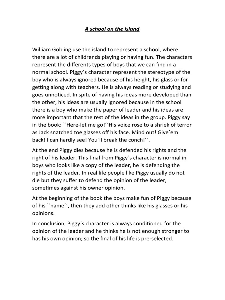 Análisis Del Libro de William Golding PDF