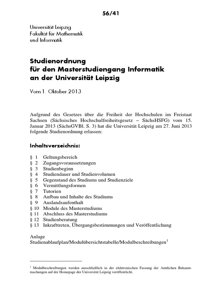 MSC Informatik SO 131001 | PDF