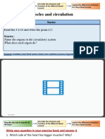 Muscles and Circulation: Write The Date and Title Read The 3 Los and Write The Green Lo