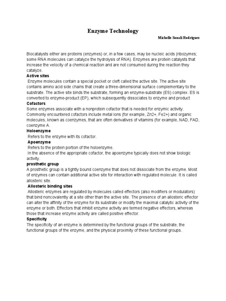 Enzyme Technology PDF Growth Medium Enzyme