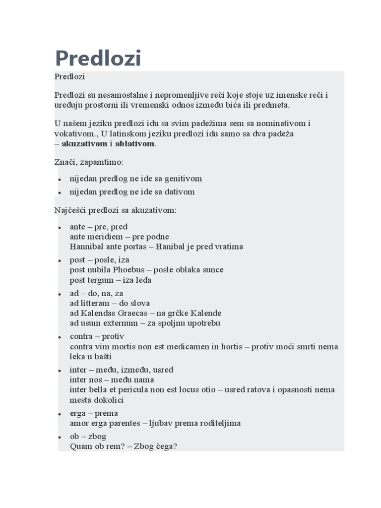 Predlozi | PDF