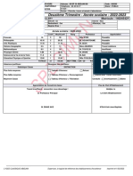 Specimen: Deuxième Trimestre - Année Scolaire: 2022-2023