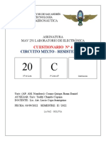 Circuito Mixto - Resistencias: Cuestionario #4