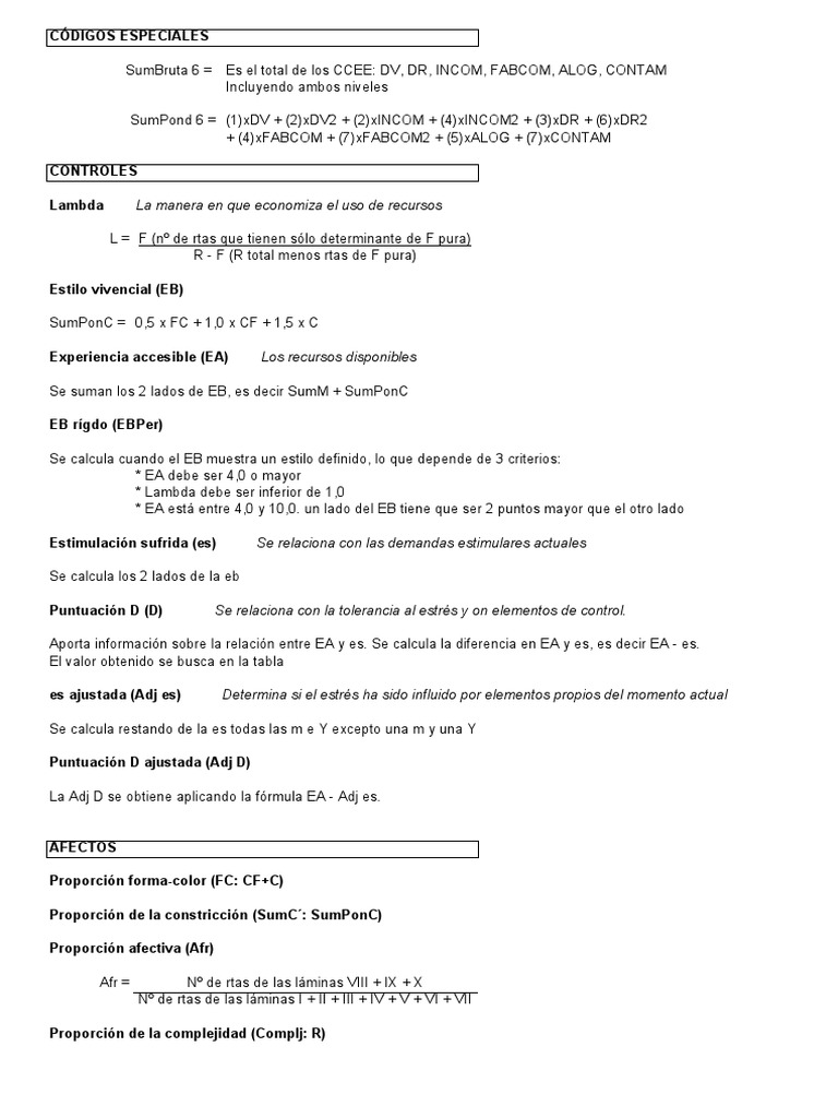 Códigos Especiales en EBPer | PDF