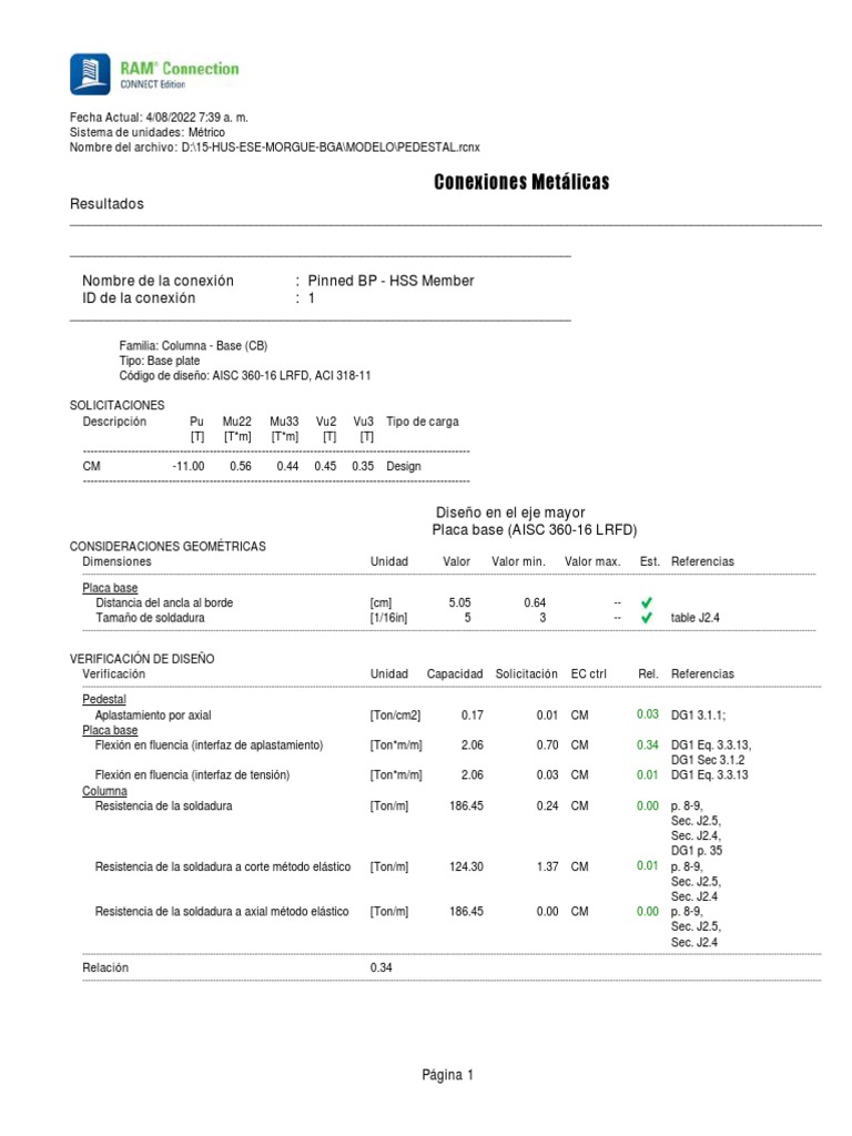 Reporte de RAM Connection Standalone CEplaca Base | PDF | Ingeniero ...