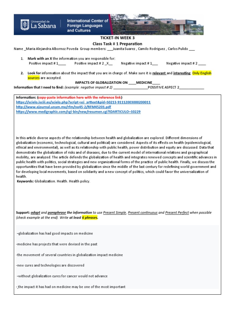 Ticket in week 3 class task 1 preparation copy paste information