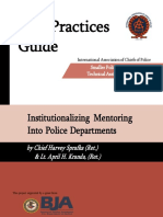 Best Practices Guide: Institutionalizing Mentoring Into Police Departments