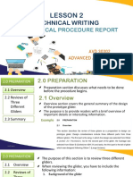 (C) Technical Prcedure Report (2.0 PREPARATION)