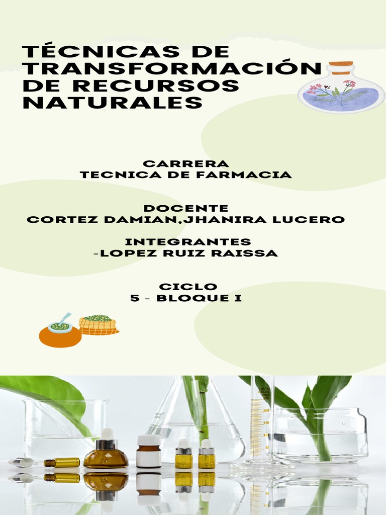 Técnicas de Transformación de Recursos Naturales: Carrera Tecnica de