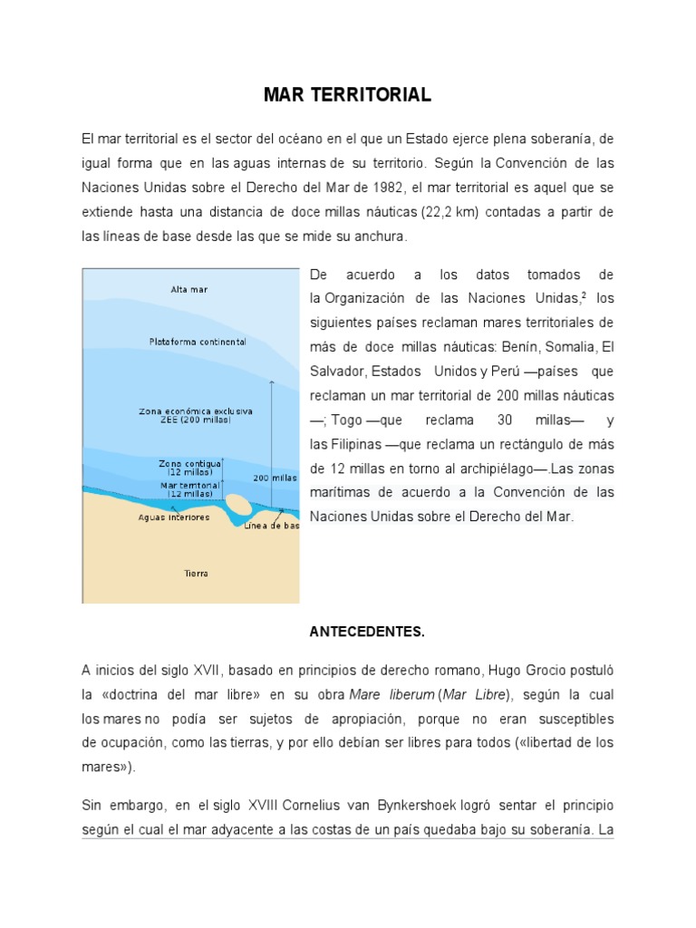 Definición y características del mar territorial | PDF | Aguas ...
