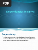 Dependencies in DBMS