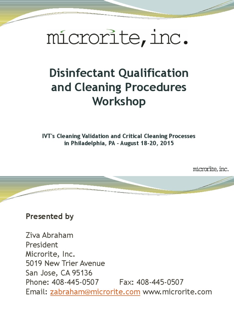 Disinfection, Cleaning and Disinfection Qualification (PDFDrive) PDF