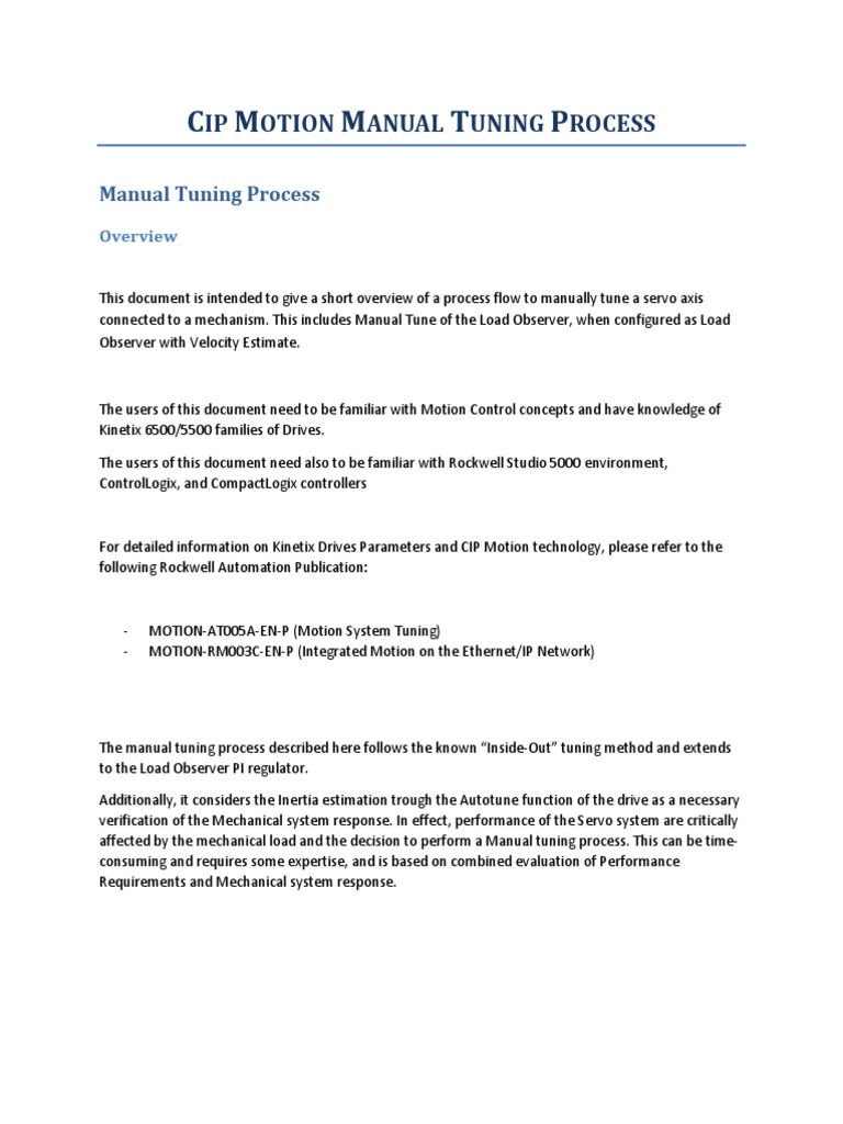Complete Manual Tuning Process | PDF | Feedback | Filter (Signal ...