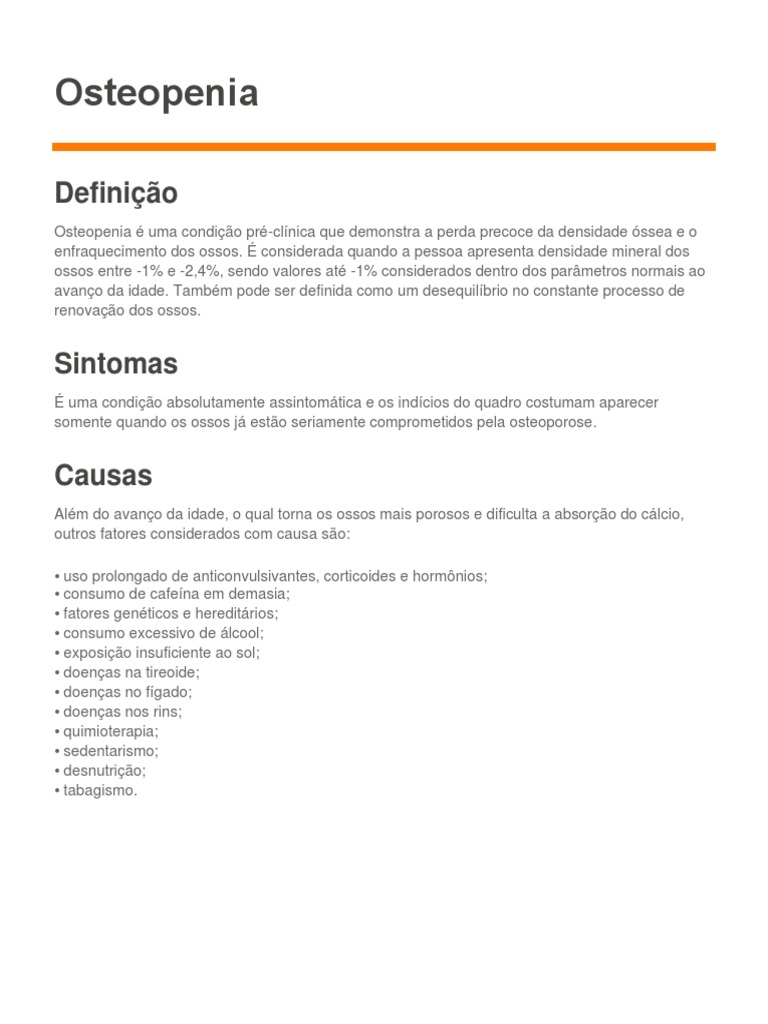 Osteopenia | PDF