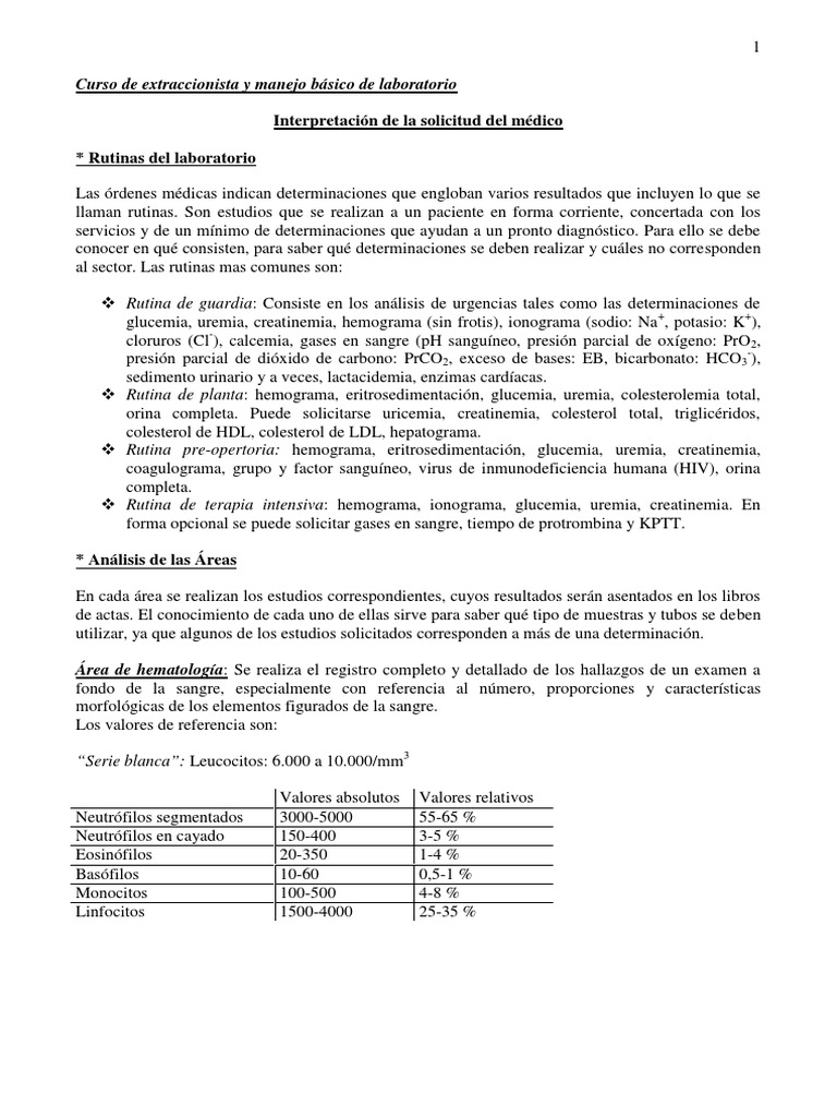 Análisis de Sangre y Rutinas de Laboratorio | PDF | Gonadotropina ...