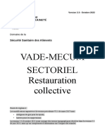Vade-Mecum Sectoriel Restauration Collective: Sécurité Sanitaire Des Aliments