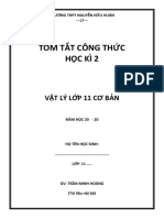 Tóm Tắt Công Thức Học Kì 2: Vật Lý Lớp 11 Cơ Bản