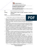 Informe Para: Mg. Juan Carlos Mendoza Quilca: N°01-2022-MPVF-CSJJU
