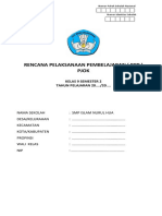 Rencana Pelaksanaan Pembelajaran (RPP) Pjok: Kelas 9 Semester 2 TAHUN PELAJARAN 20.... /20...