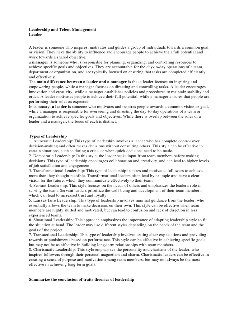 Leadership vs. Management Explained | PDF | Leadership ...