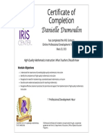 Edc 362 - Iris PD Certificate